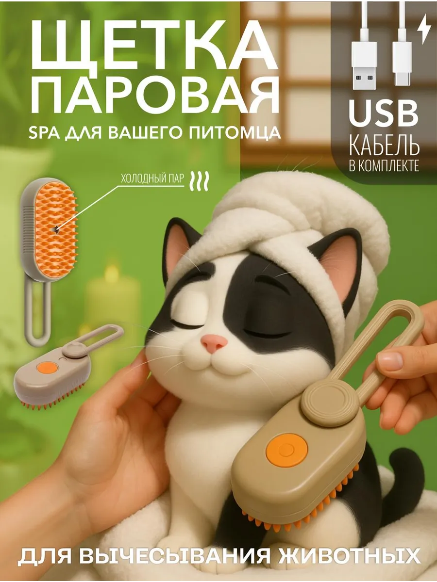 Паровая щетка расческа для кошек и собак