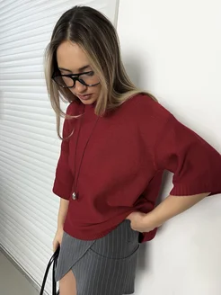 Джемпер тонкий с коротким рукавом La Mia Nicole 276239052 купить за 3 208 ₽ в интернет-магазине Wildberries