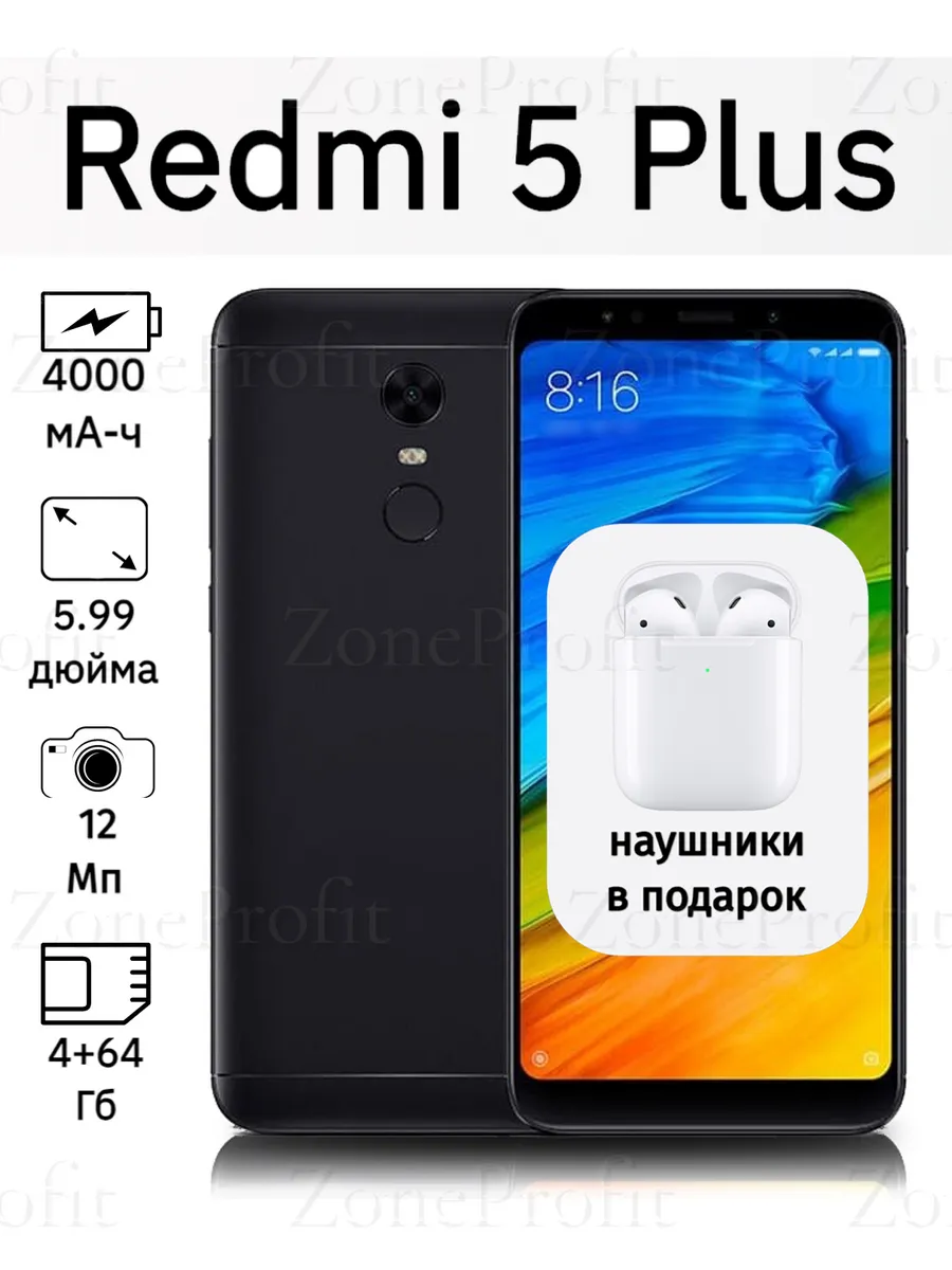 Смартфон Xiaomi Redmi 5 Plus 4/64 Gb