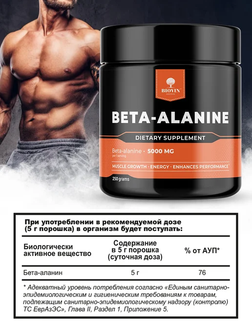 BIOVIN Глютамин 250гр без вкуса порошок, спортивное питание, 250 г, фото 2