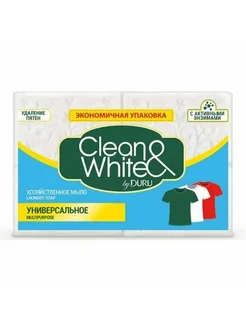 Мыло хозяйственное Clean&White Универсальное, 2*120 г Duru 276296018 купить за 362 ₽ в интернет-магазине Wildberries