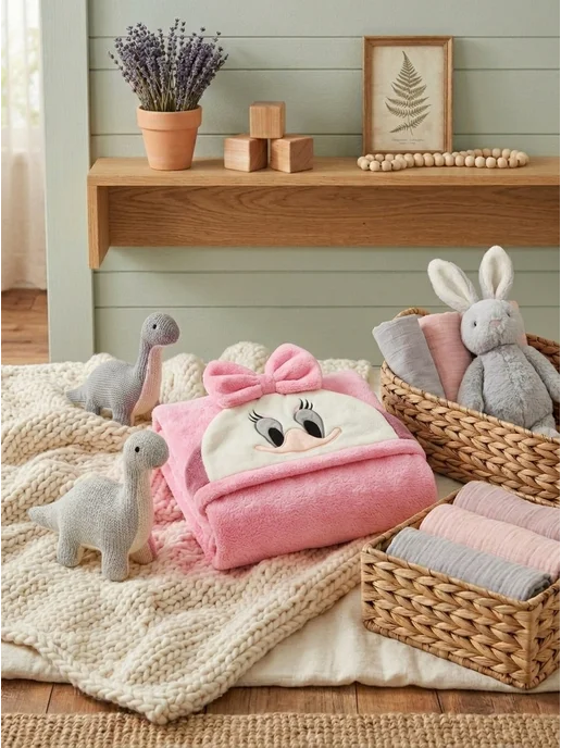 LISTING textile Пончо детское полотенце для душа, розовый, фото 7