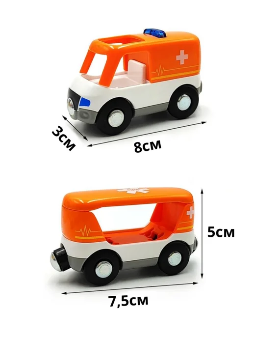 Toy'lbe Машинка Скорая помощь для деревянной железной дороги, вариант, фото 4