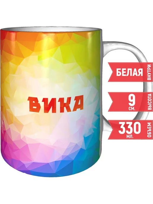 grand cadeaux Кружка с именем Вика - стандартная керамическая, вариант, фото 2
