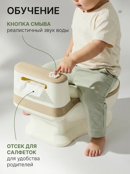 ZEEDI'S Горшок детский унитаз музыкальный со звуком смыва, бежевый, фото 4