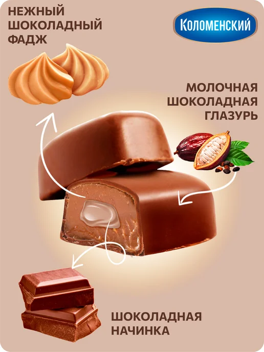Коломенское Конфеты Шоколадный фадж с глазурью 200 г, 200 г, фото 3