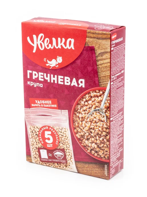 Увелка Гречка ядрица быстроразваривающаяся экстра, 5шт. х 80г, 6 шт, 5 шт, 80 г, фото 3