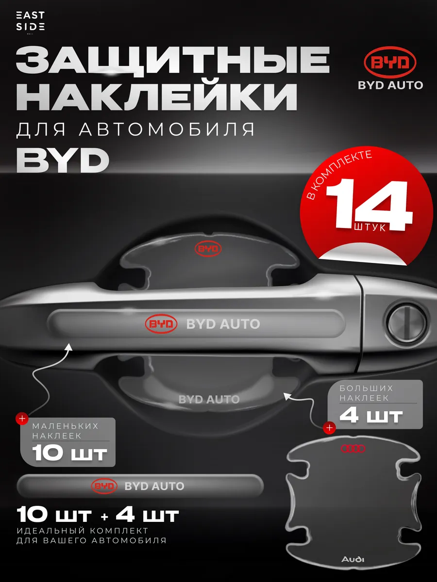 Защитные наклейки на ручки авто BYD