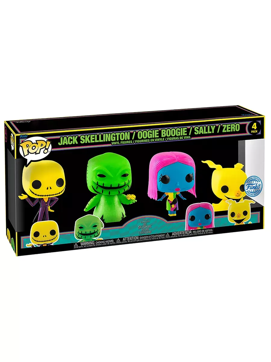 Фигурка Funko POP Дисней TNBC Джек/Уги/Салли/Зеро BLKLT 4PK Фигурка Funko POP Дисней TNBC Джек/Уги/Салли/Зеро BLKLT 4PK
