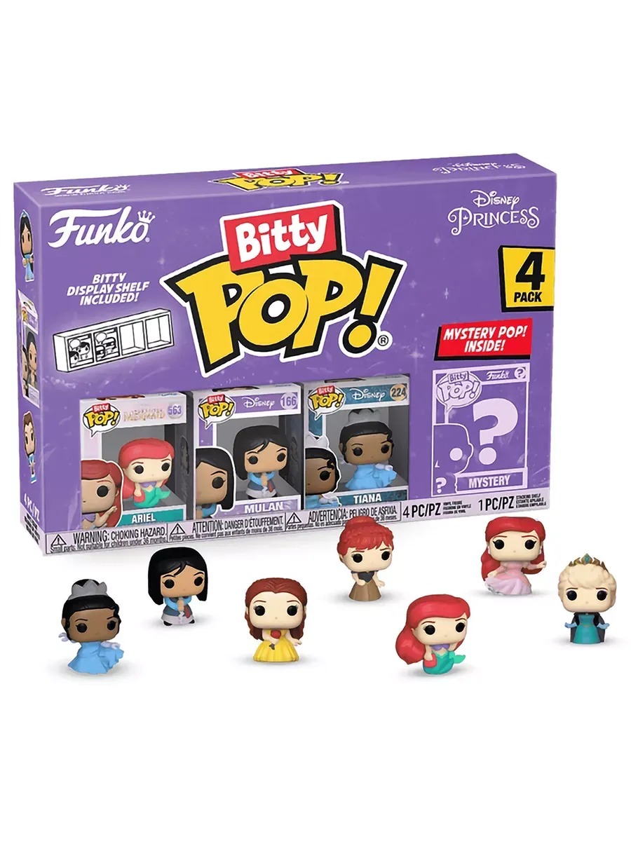 Фигурка Funko Bitty POP! Дисней S1 Ariel+Mulan+Teana+??? 4PK