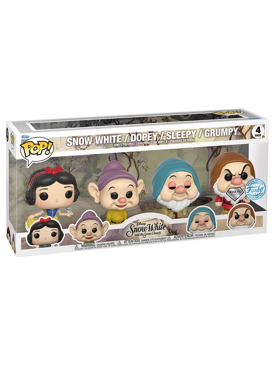 Фигурка Funko Дисней Белоснежка DGLT/Dopey/Sleepy/Grumpy 4PK
