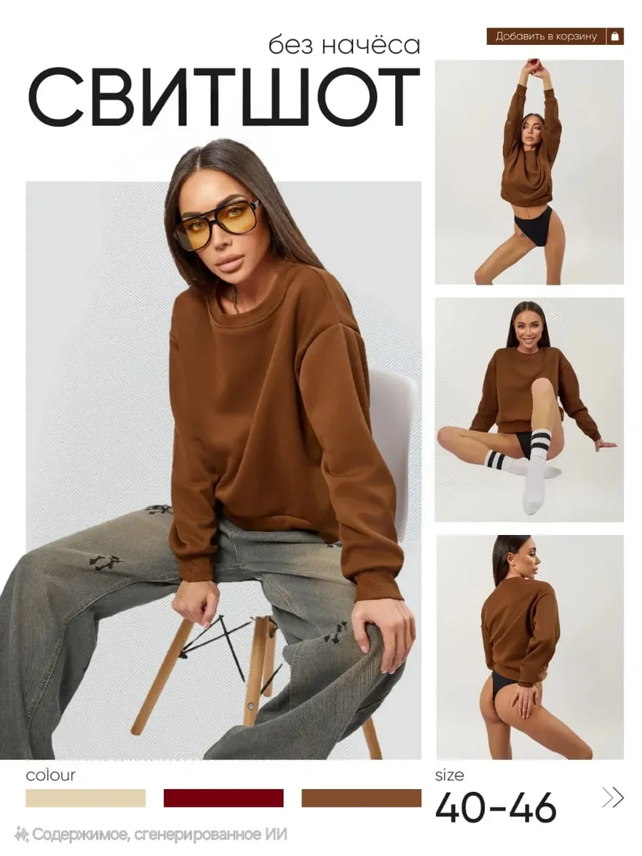 Свитшот укороченный