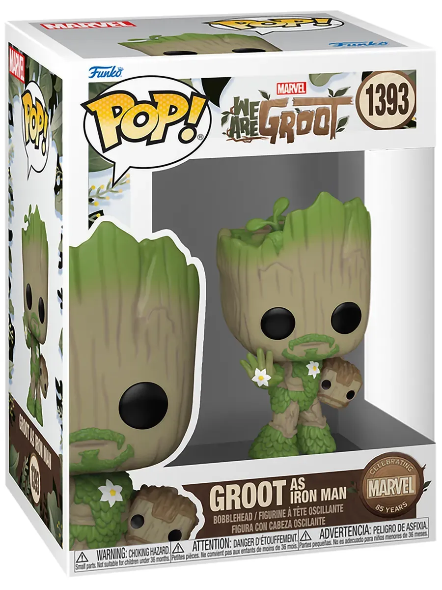 Фигурка Funko POP! башкотряс Марвел We Are Groot as Iron Man