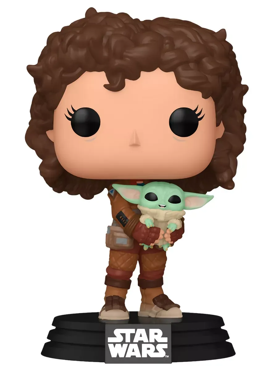 Фигурка Funko POP! башкотряс Mandalorian Peli Motto w/Grogu
