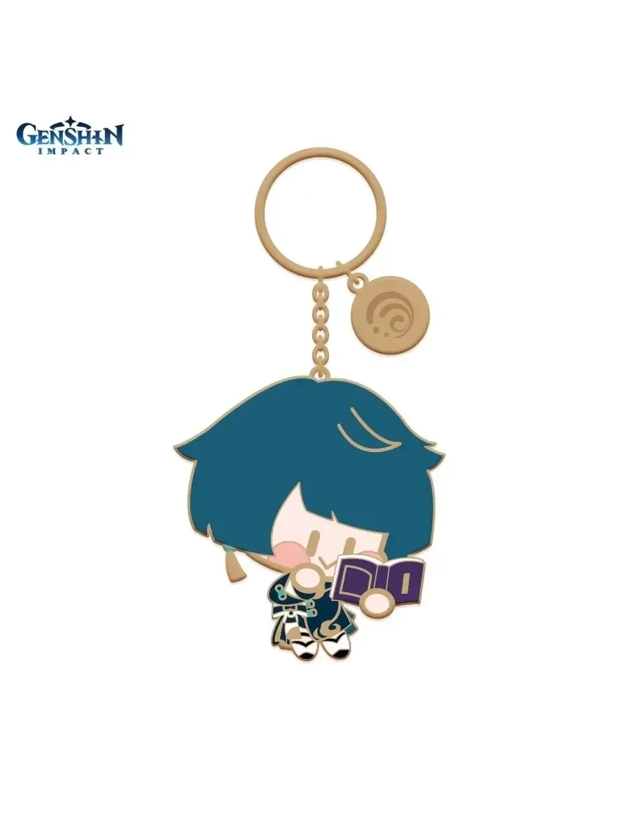 Брелок Геншин Импакт металл Chibi Xingqiu Син Цю аниме