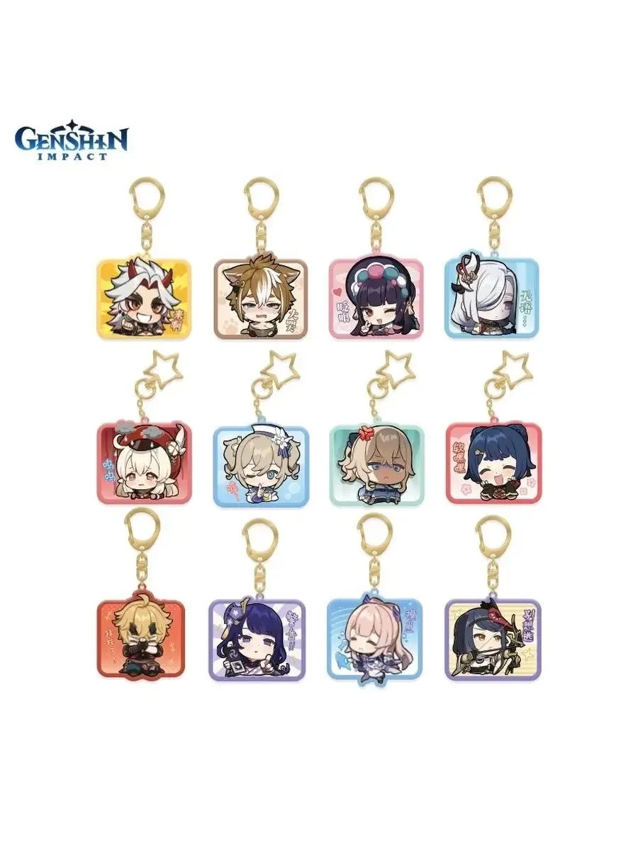 Брелок Геншин Импакт акриловый Chibi Zhongli Чжун Ли аниме