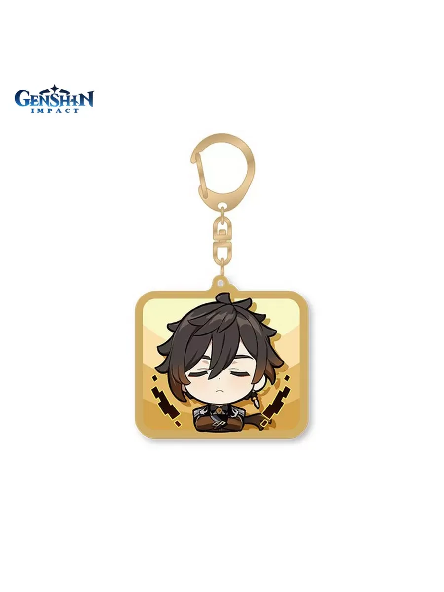 Брелок Геншин Импакт акриловый Chibi Zhongli Чжун Ли