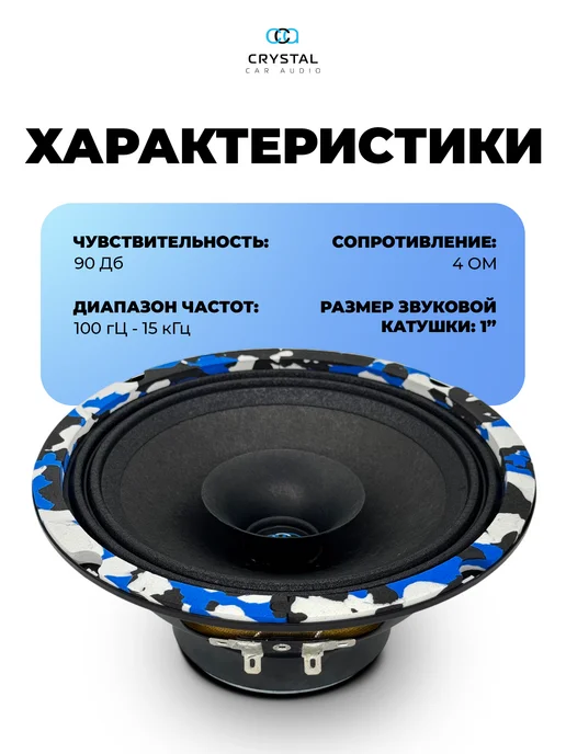 CrystalCarAudio Динамики WR-65, синий, фото 2