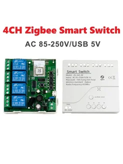 4-канальный модуль интеллектуального коммутатора Tuya Zigbee 277035539 купить за 1 800 ₽ в интернет-магазине Wildberries