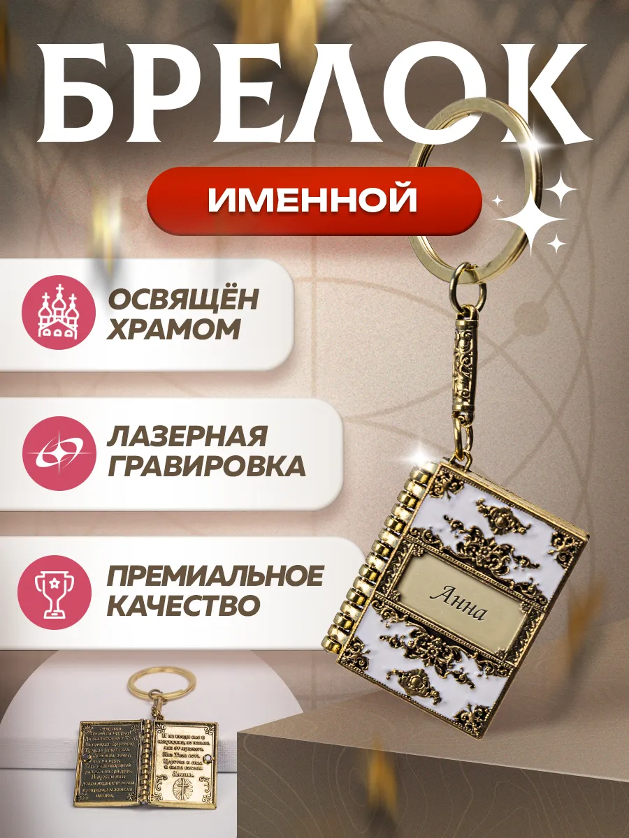 Брелок именной "Анна" с молитвой