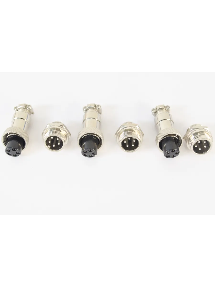 Разъем авиационный GX12 5 PIN 3 шт