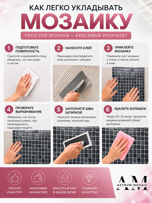 Astrum mosaic Стеклянная мозаика чип 25х25, 5 карт 317х317, 0.5кв.м, вариант, фото 4