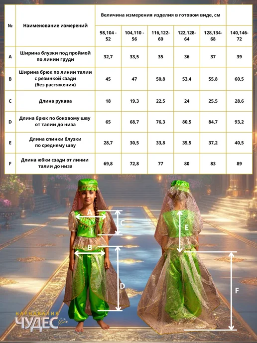 Карнавалия чудес Восточный костюм, зеленый, фото 6