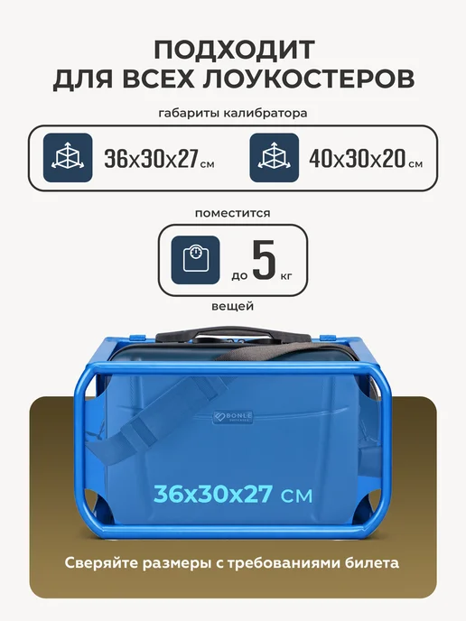 Bonle Чемодан на колесах М с кейсом в комплекте, синий, фото 2
