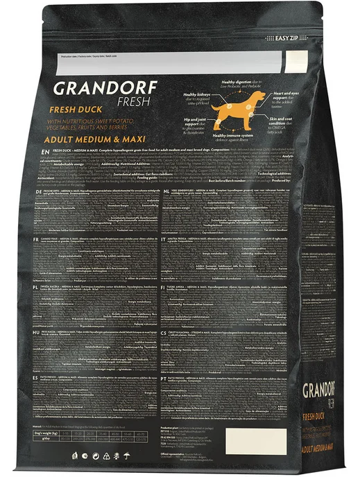Сухой корм Grandorf' Fresh Батат для собак, крупные, средние, утка, 10 кг, фото 2