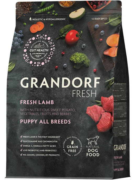 Сухой корм Grandorf' Fresh Батат для собак, щенки, ягненок, 3 кг, фото 2