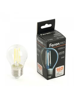 Лампа светодиодная FeronPRO LB-1706 Шарик E27 1000LM 6W 175 FERON 277188655 купить за 382 ₽ в интернет-магазине Wildberries