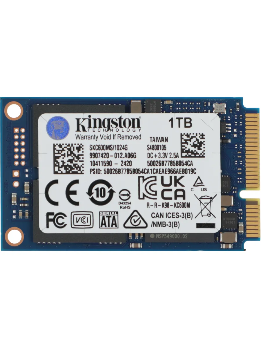 Kingston Накопитель SSD mSATA 1TB SKC600MS 1024G KC600 mSATA