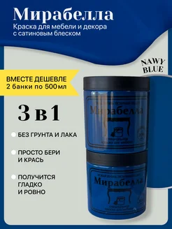 Краска для мебели и кухни Неви блю Сатин 2*500 Мирабелла 277246558 купить за 2 942 ₽ в интернет-магазине Wildberries