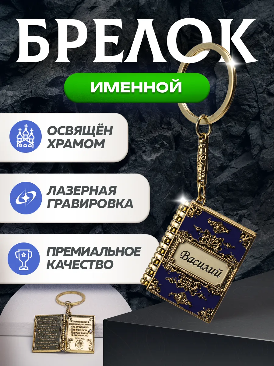 Брелок именной "Василий" с молитвой