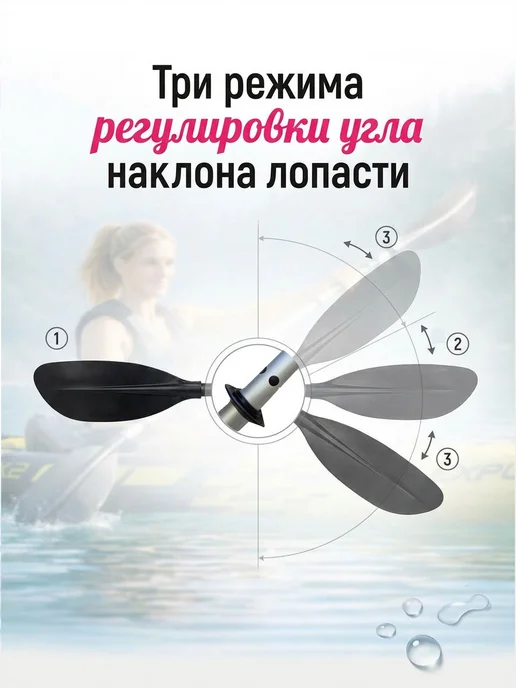 Intex Весло для байдарки металлическое 218 см, черный, фото 3