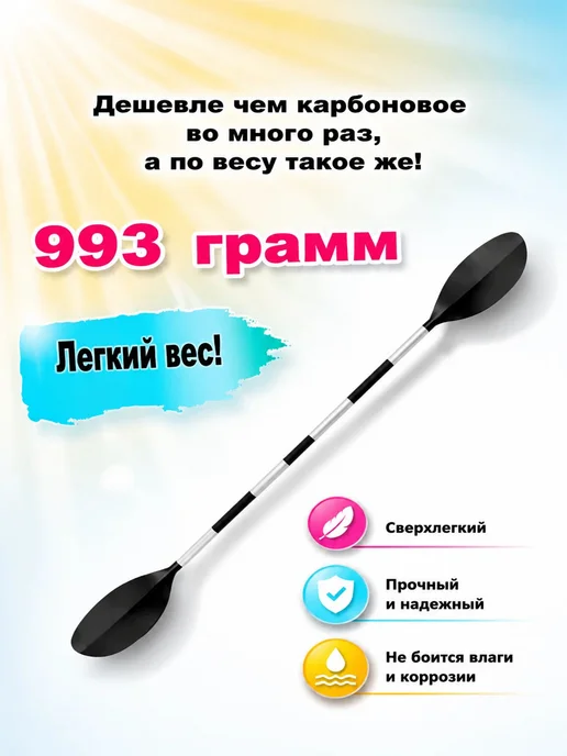 Intex Весло для байдарки металлическое 218 см, черный, фото 6