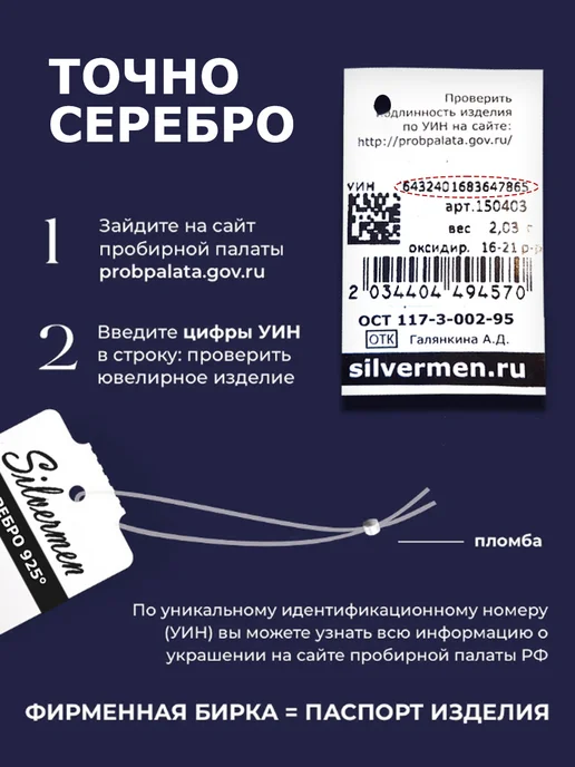SILVERMEN Подарочный ювелирный комплект, серый, фото 3