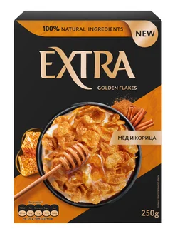 Хлопья кукурузные Extra Golden с медом и корицей, 250г