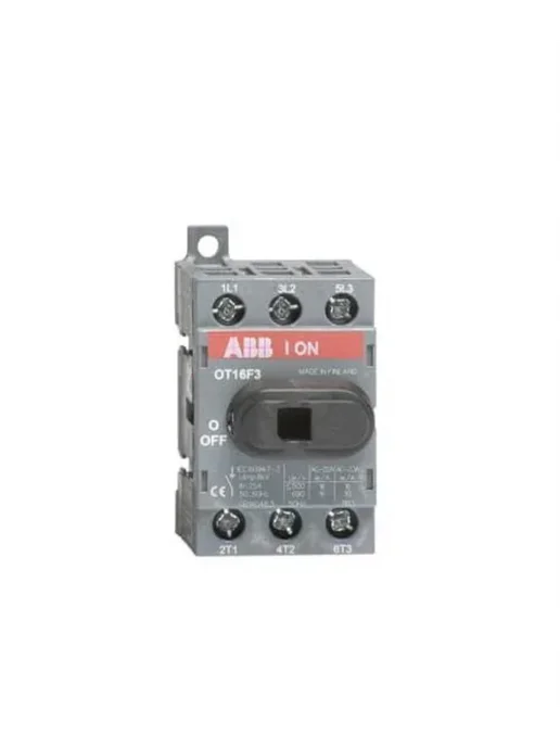 Выключатель-разъединитель ABB OT16F3 3п с рукояткой на DIN рейку, артикул 1SCA104811R1001, серый, фото 3