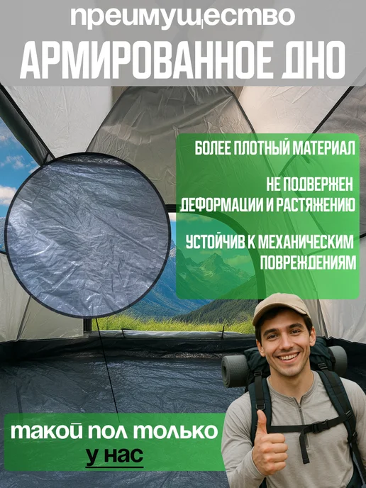 OXO tourist Палатка туристическая автоматическая 2-3 местная, желтый, фото 2