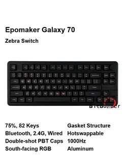 Клавиатура Galaxy 70, ZebraSwitch 75% Gasket Structure Epomaker 278069096 купить за 8 549 ₽ в интернет-магазине Wildberries