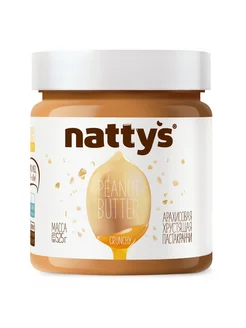 Арахисовая паста Nattys Crunchy хрустящая с медом, 525г