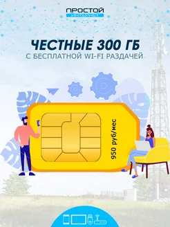 Сим-карта 300 Гб с wifi. Тариф для модема и роутера Экомобайл 278372575 купить за 97 ₽ в интернет-магазине Wildberries