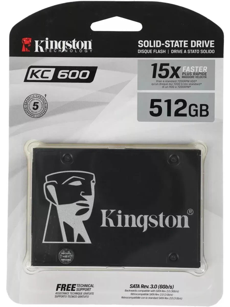 Жесткий диск внутренний SSD 512 GB KC600 для ПК и ноутбука Kingston 278421008 купить за 7 492 ₽ в интернет‑магазине Wildberries
