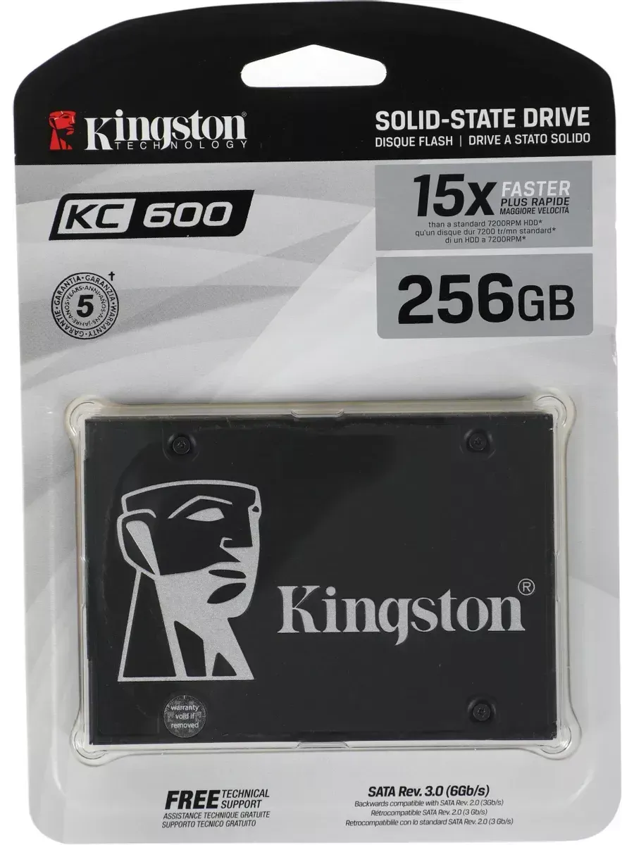Внутренний SSD диск 256 GB KC600 для ПК и ноутбука