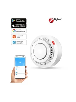 Умный детектор дыма Zigbee Tuya пожарный датчик извещатель