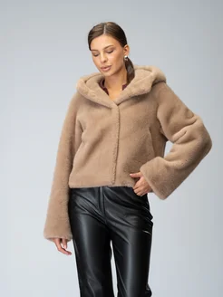 Шуба искусственная с капюшоном из норки Victoria Furs 278899299 купить за 19 507 ₽ в интернет-магазине Wildberries