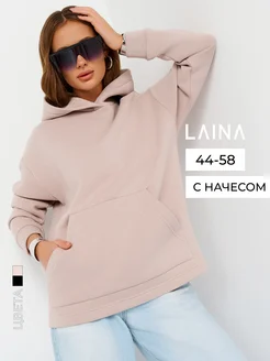 Худи оверсайз с капюшоном теплое с начесом LAINA 279009899 купить за 1 918 ₽ в интернет-магазине Wildberries