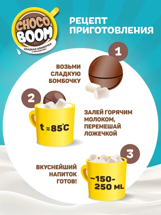 Конфитрейд Бомбочка из глазури с маршмеллоу Choco Boom, 4 шт по 28 г, 12 шт, фото 5