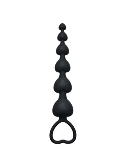 Чёрная анальная цепочка Heart s Beads Black - 18 см